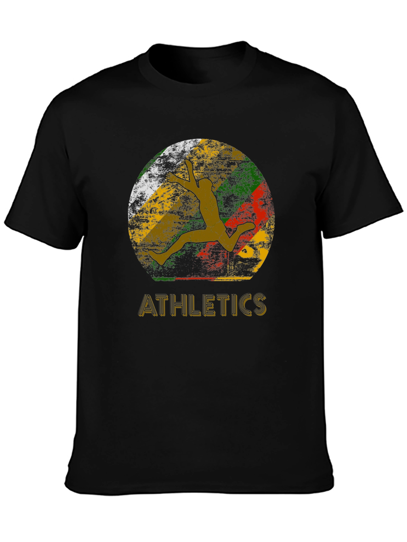 Black Retro Athletics Graphic Tee - Vintage Runner Design view 3