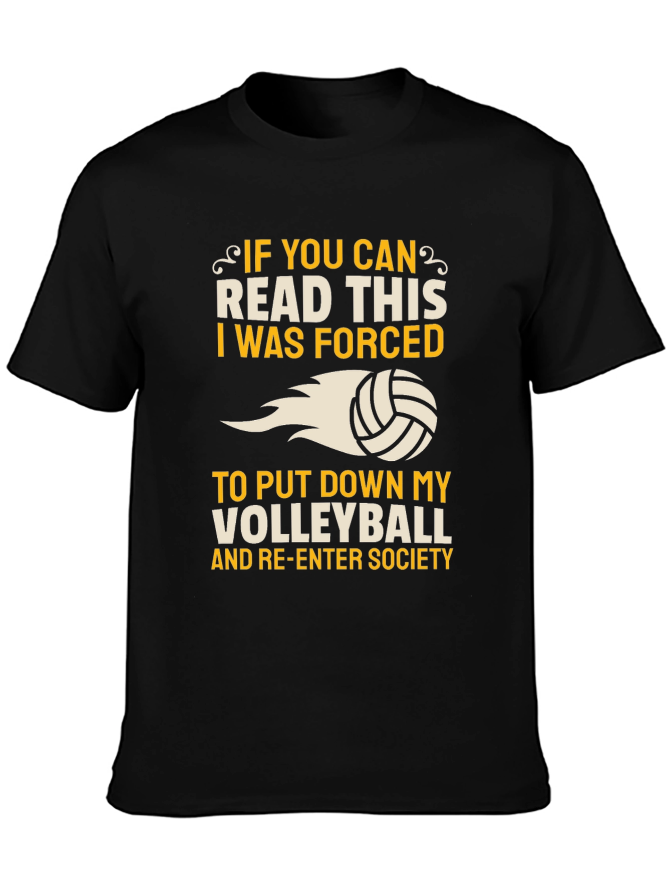 Black Volleyball Forced Re-Entry Society Tee view 3