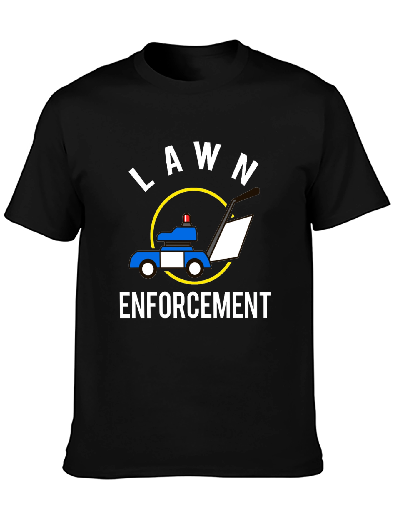 Black Lawn Enforcement T-Shirt - Funny Yard Work Tee view 3