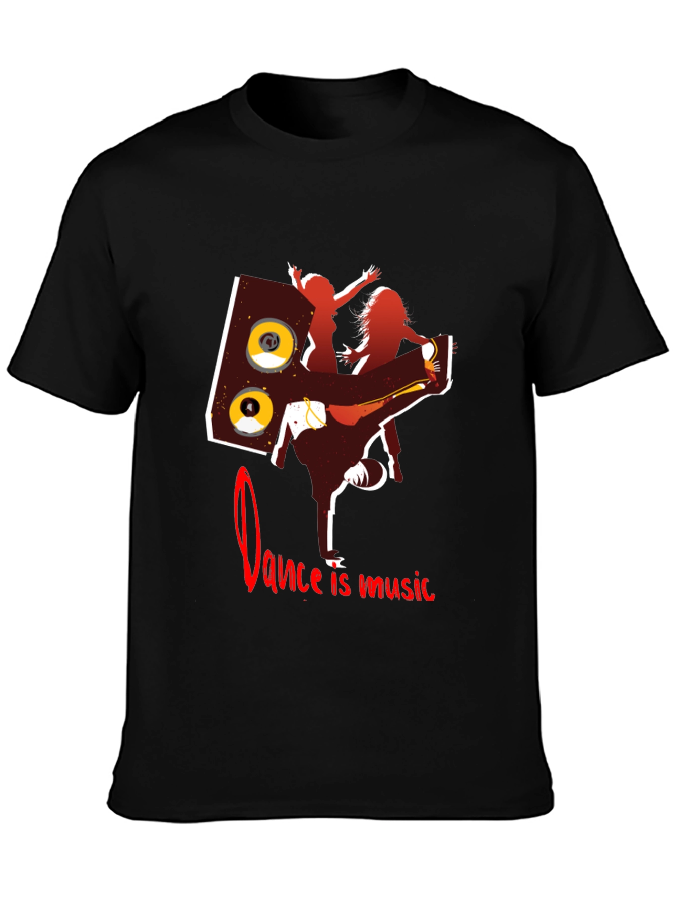 Black Dance is Music Graphic Tee view 3