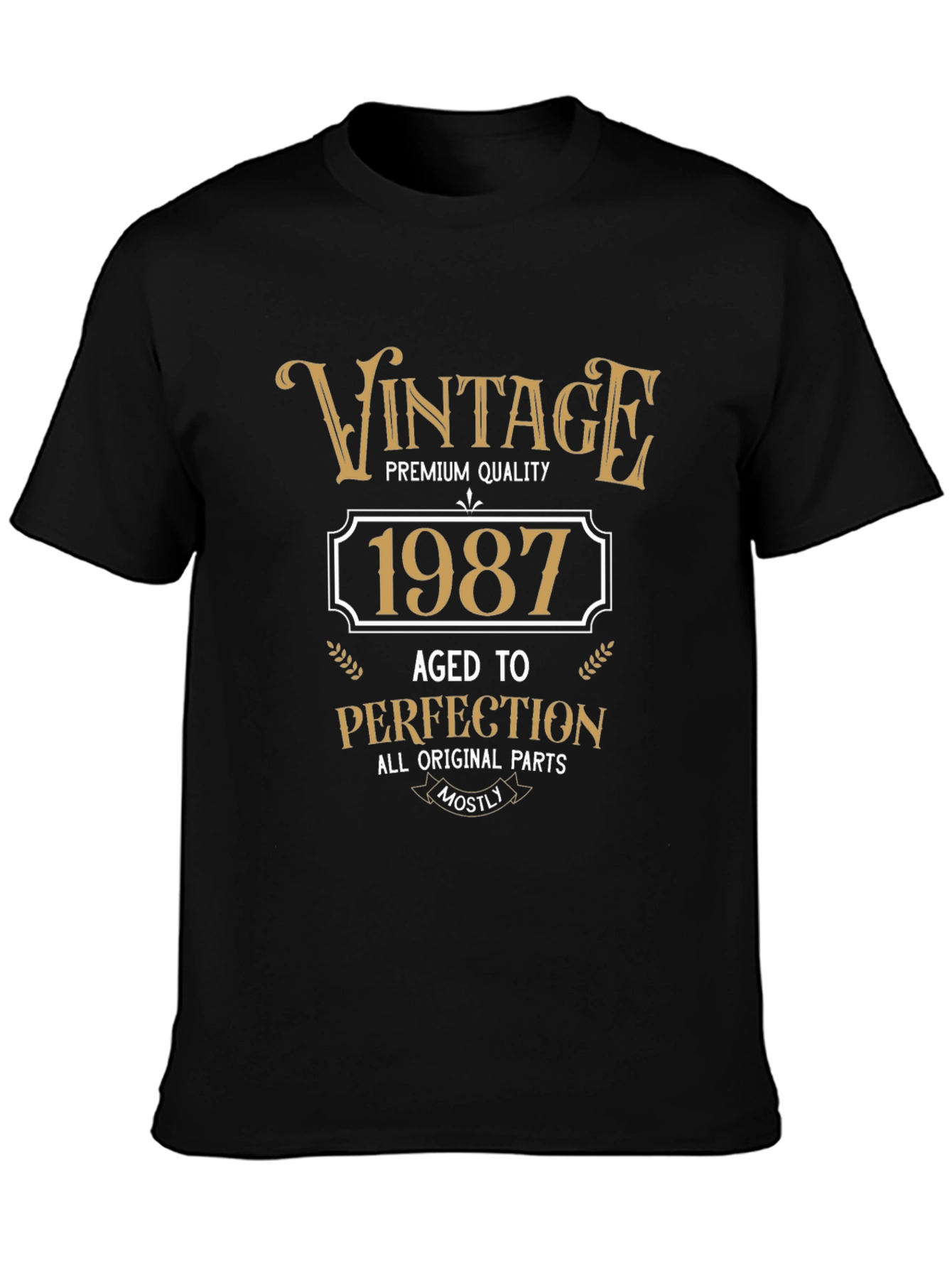 Black Vintage 1987 Aged to Perfection T-Shirt view 3