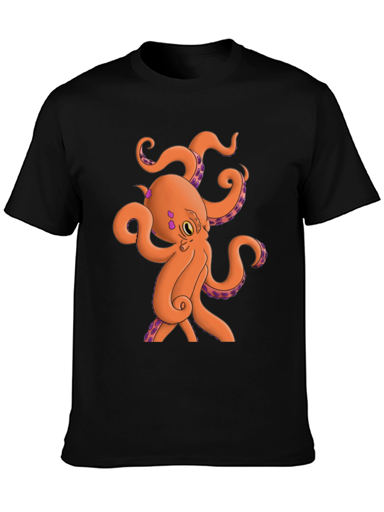 Black Octopus Graphic Tee - Black Cotton Blend view 3