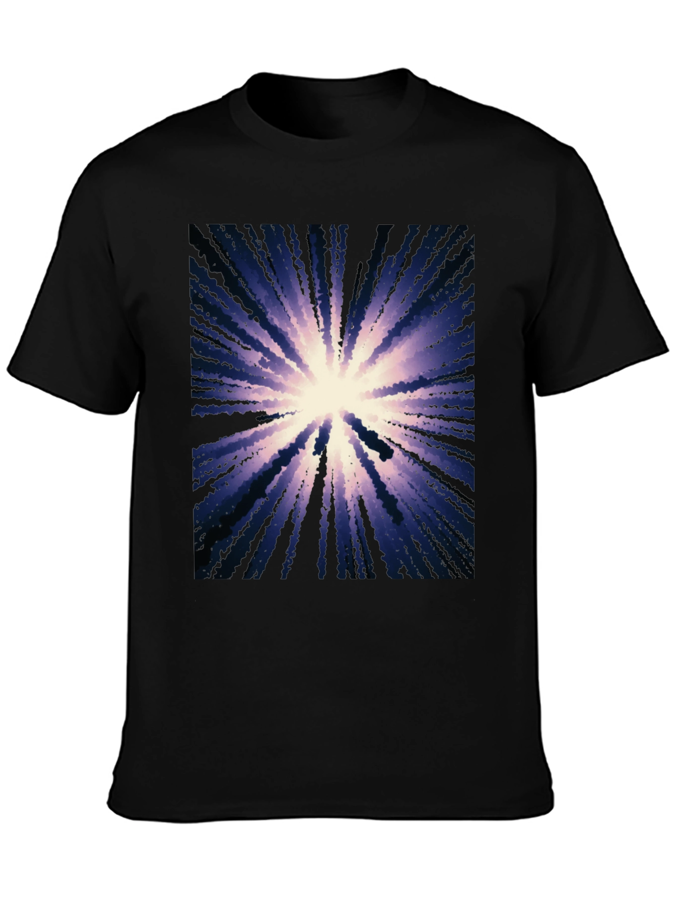 Black Abstract Burst Graphic Black T-Shirt view 3