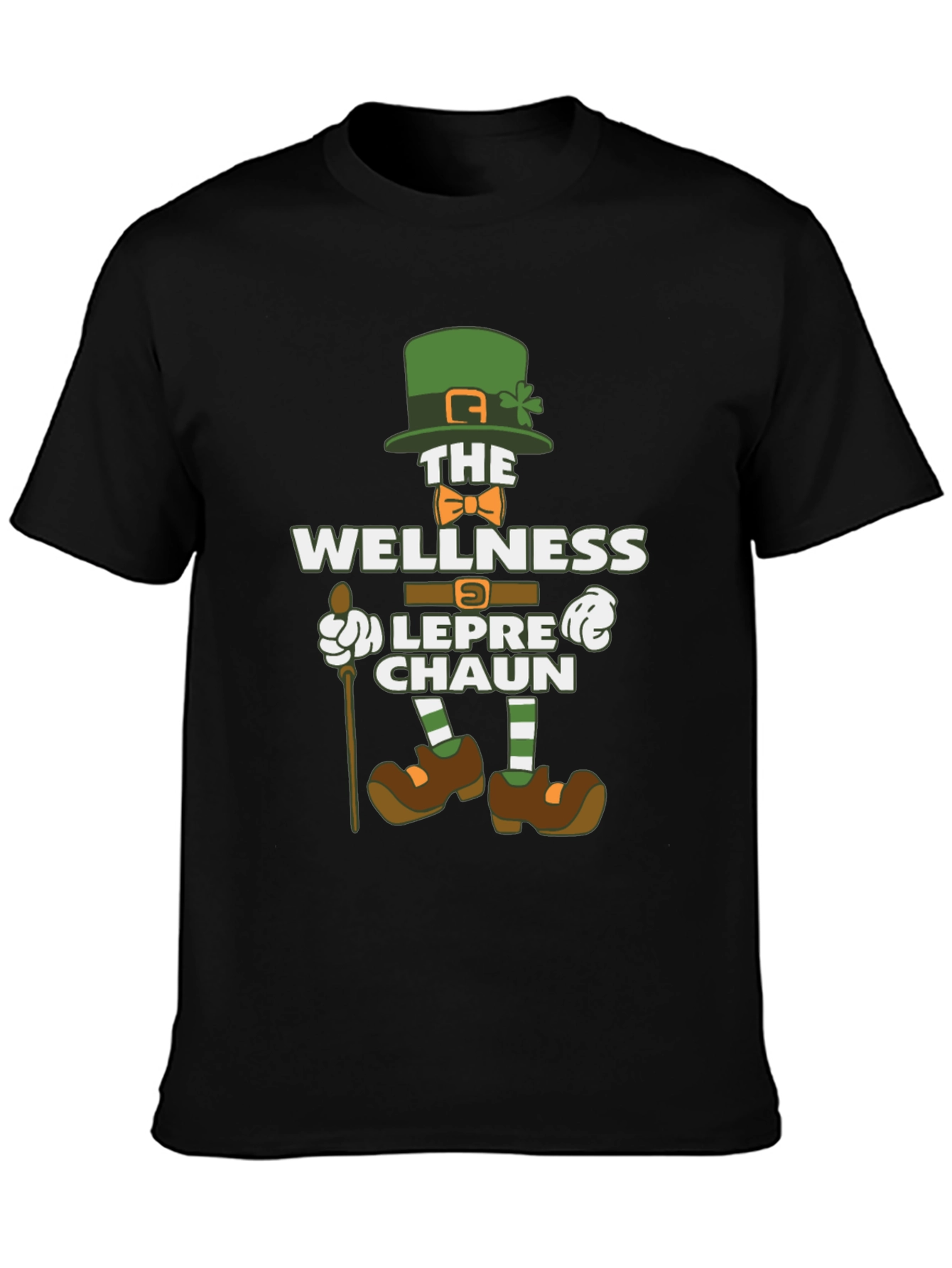 Black Wellness Leprechaun Graphic Tee - St. Patrick's Day Shirt view 3