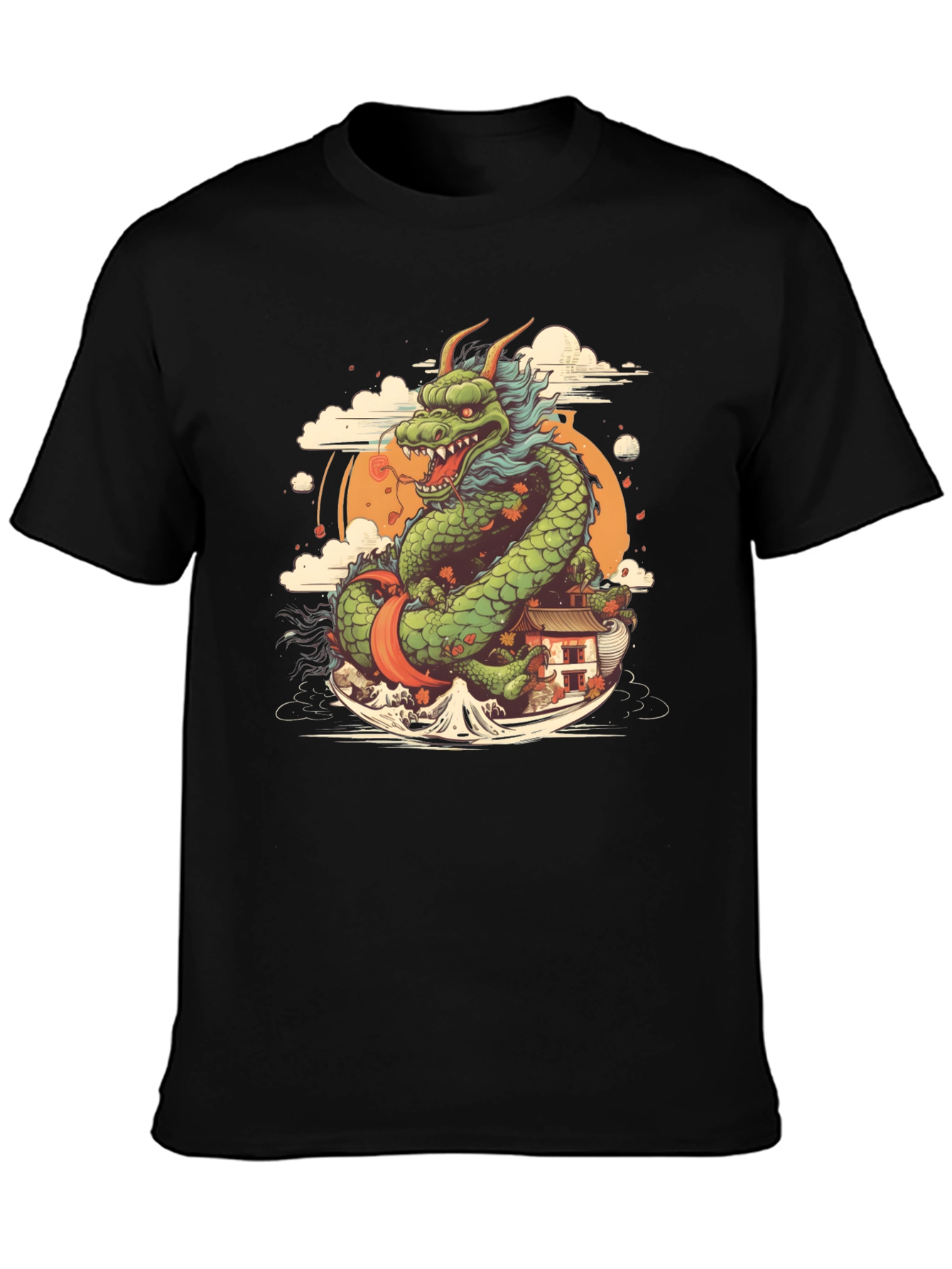 Black Dragon Graphic Tee - Japanese Art Inspired view 3