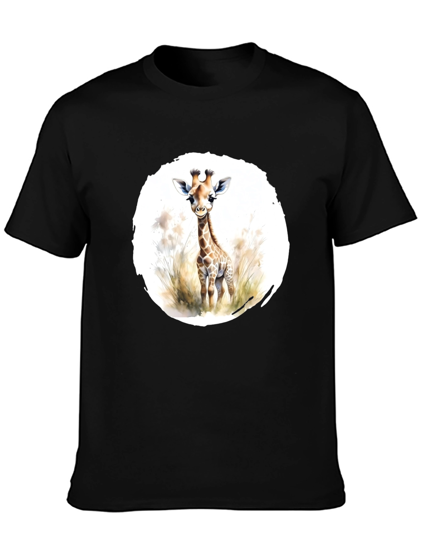 Black Giraffe Graphic Tee - Unisex Black T-Shirt view 3