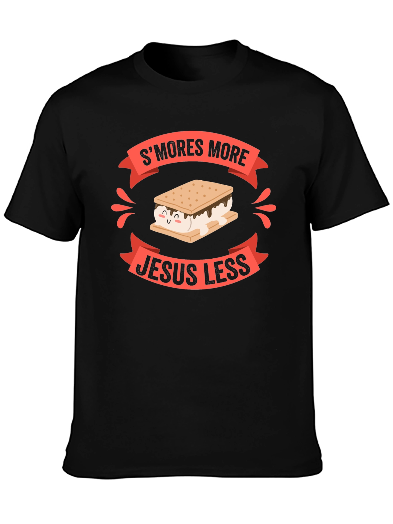 Black S'mores More Jesus Less Graphic T-Shirt view 3