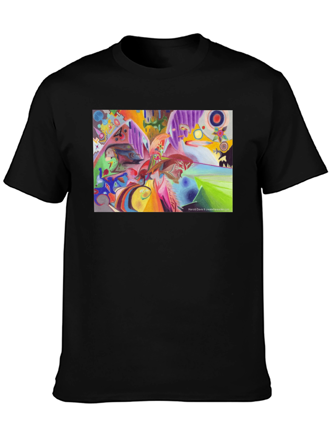 Black Abstract Art Print Tee - Stylish & Unique Design view 3