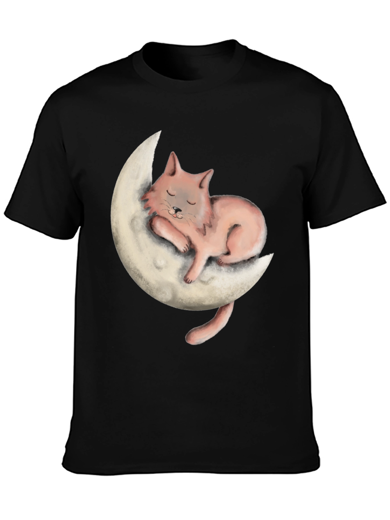 Black Cat on Moon Graphic Tee - Relaxed Fit view 3