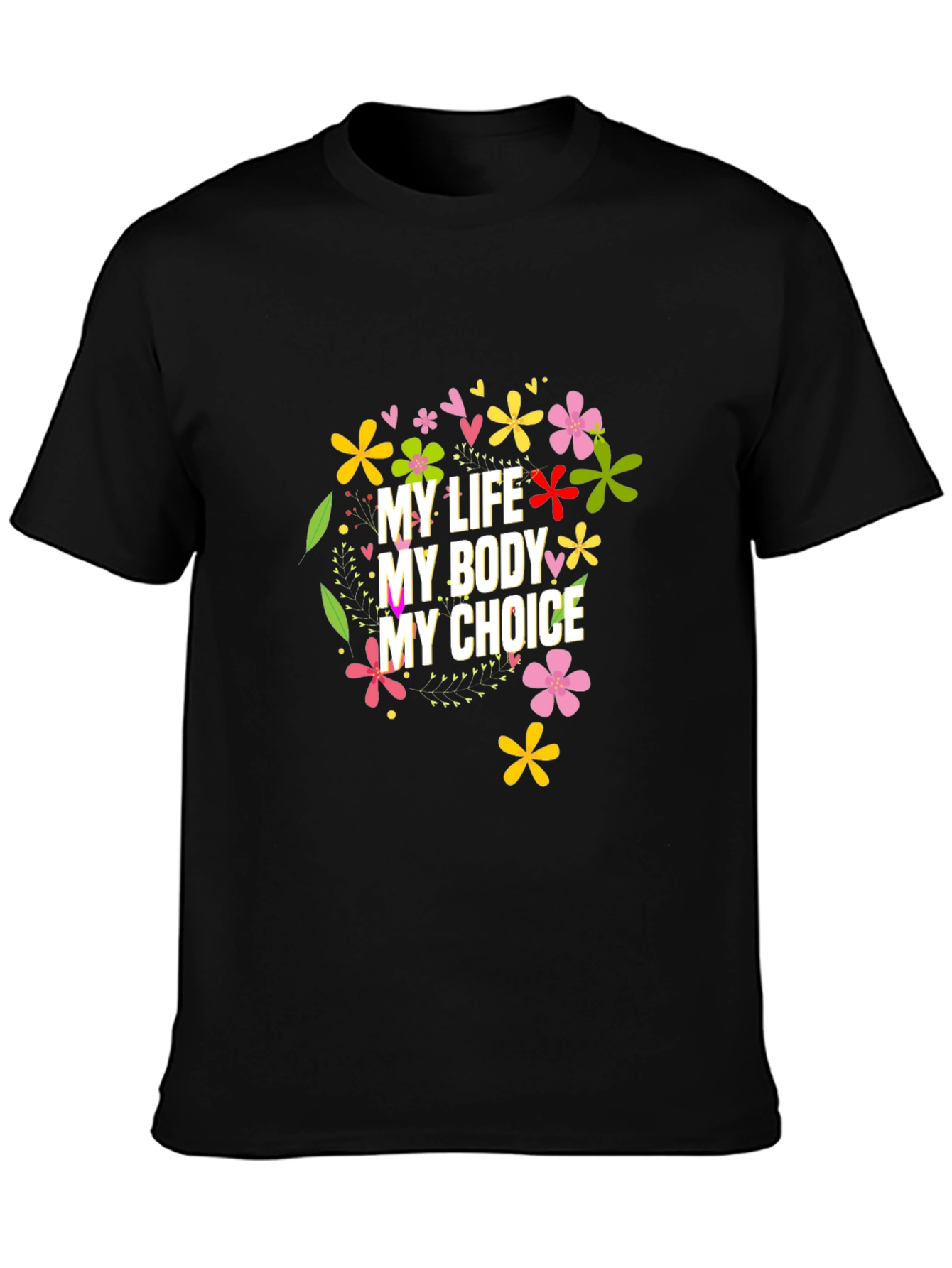 Black My Body My Choice Floral Tee view 3