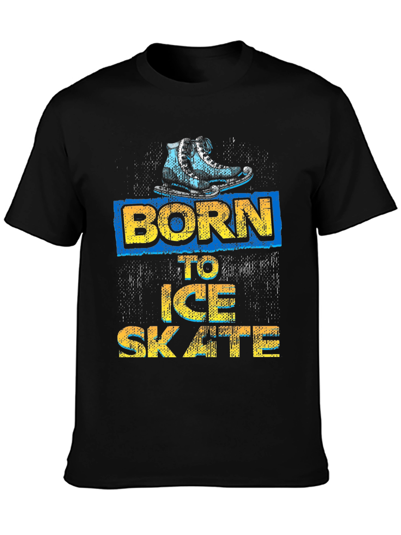 Black Born to Ice Skate Black Graphic Tee view 3