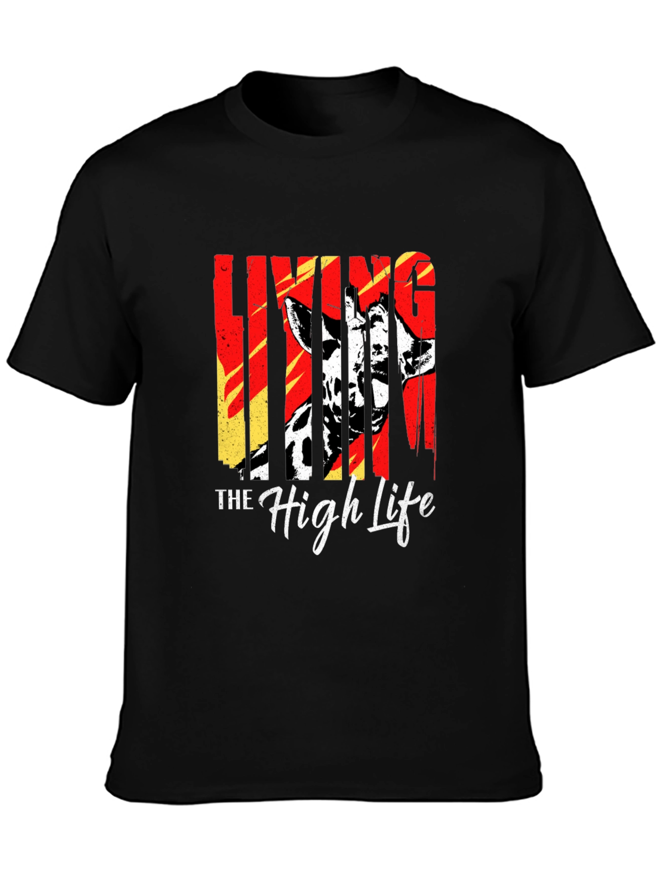 Black Living The High Life Giraffe T-Shirt - Black view 3