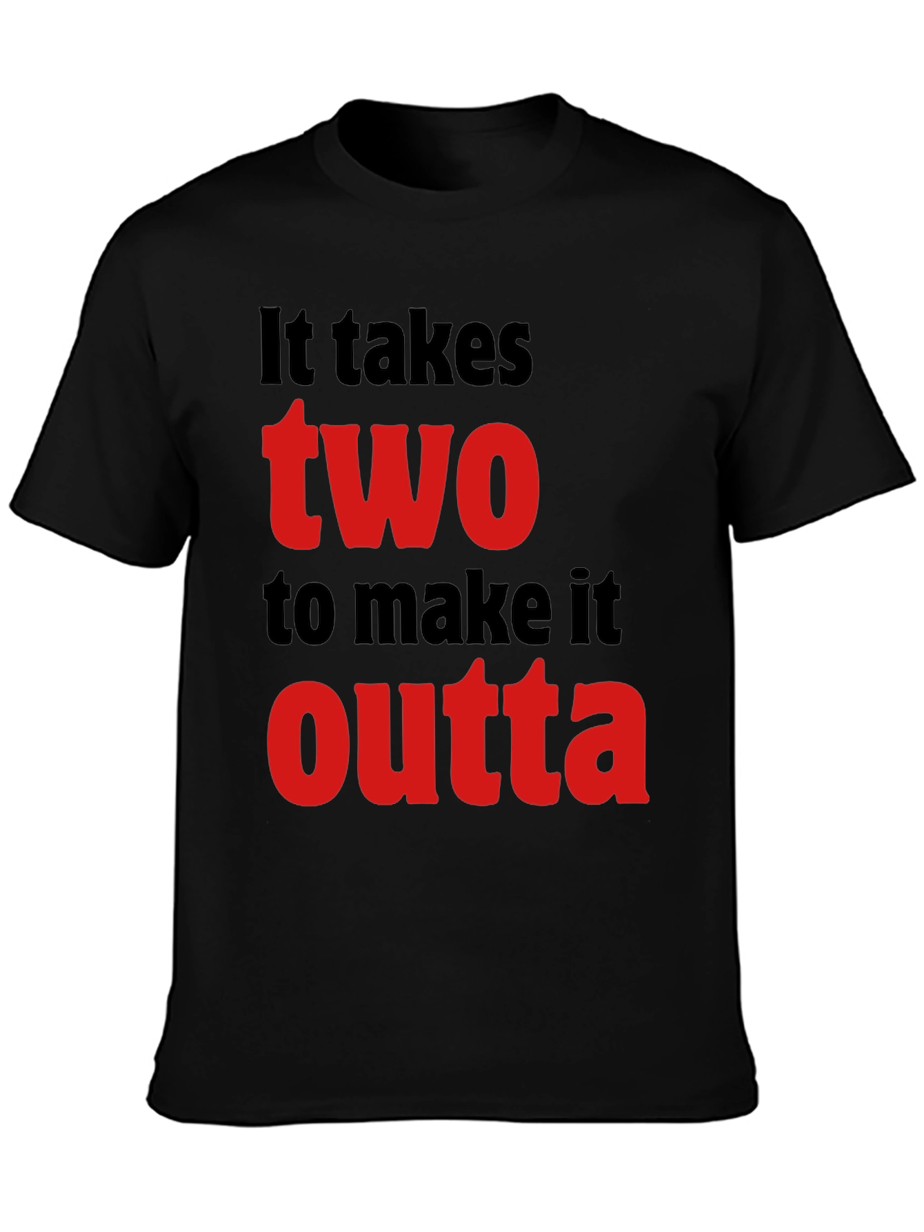 Black It Takes Two T-Shirt - Stylish Graphic Tee view 3