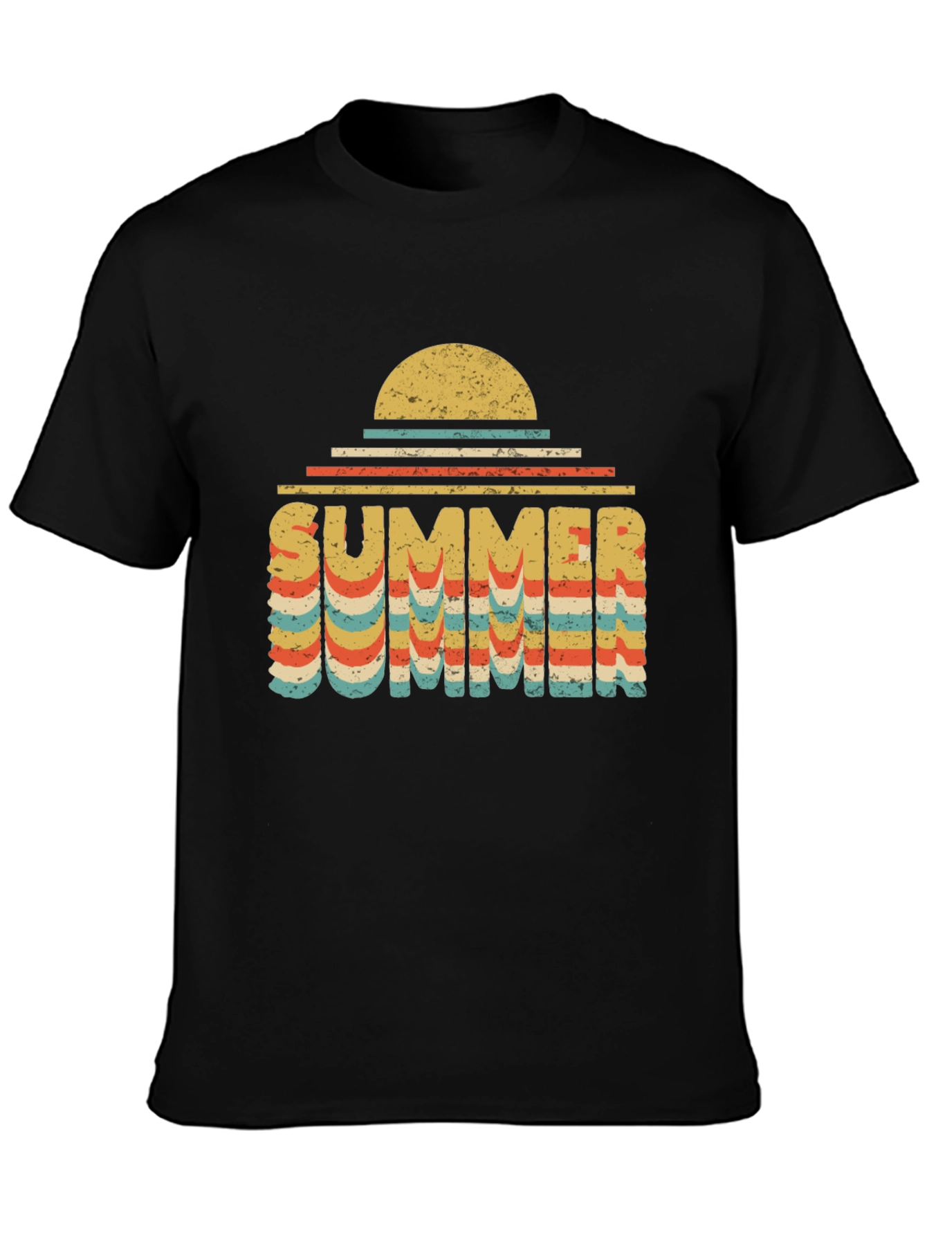 Black Retro Summer T-Shirt view 3