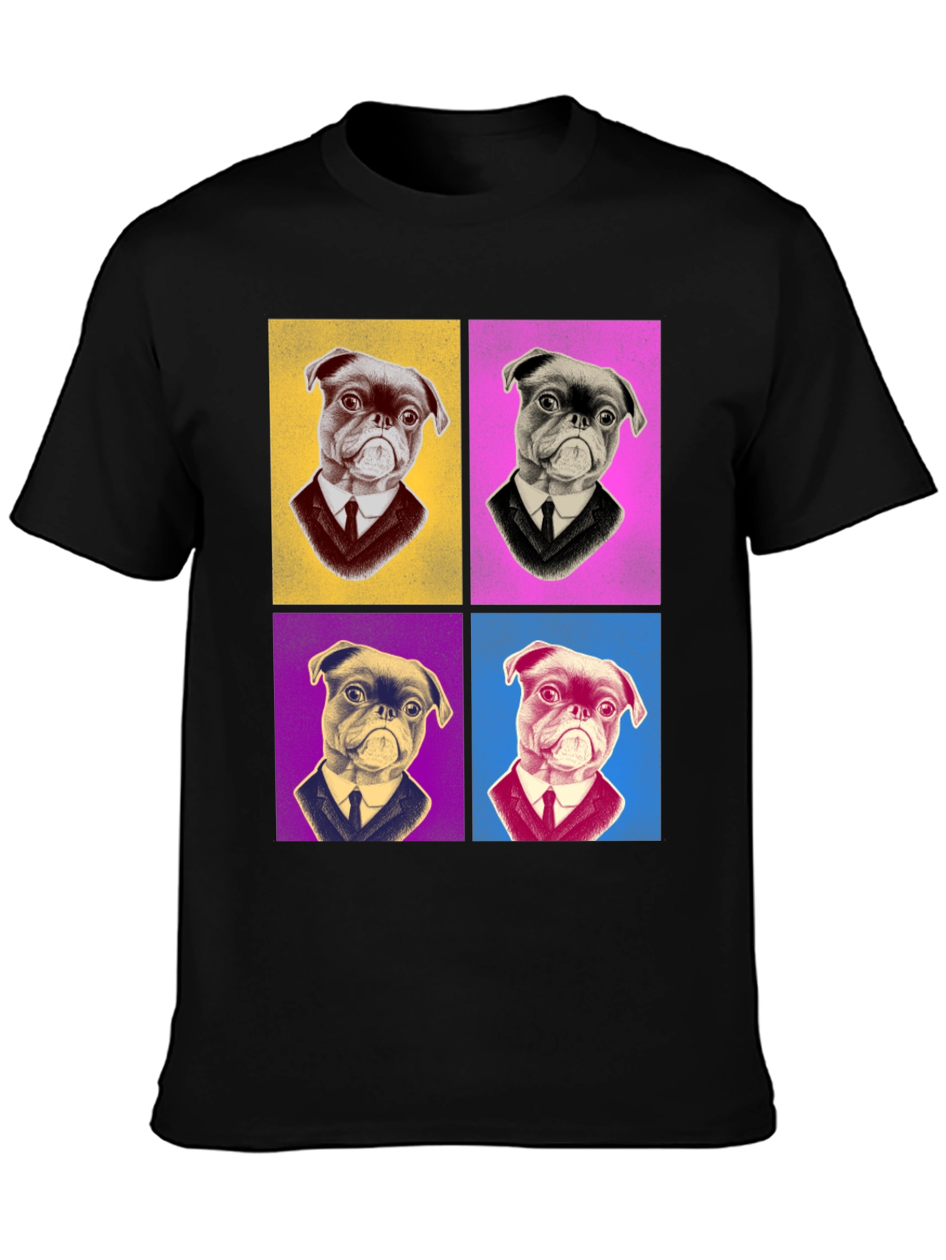 Black Pop Art Pug T-Shirt - Stylish Graphic Tee view 3