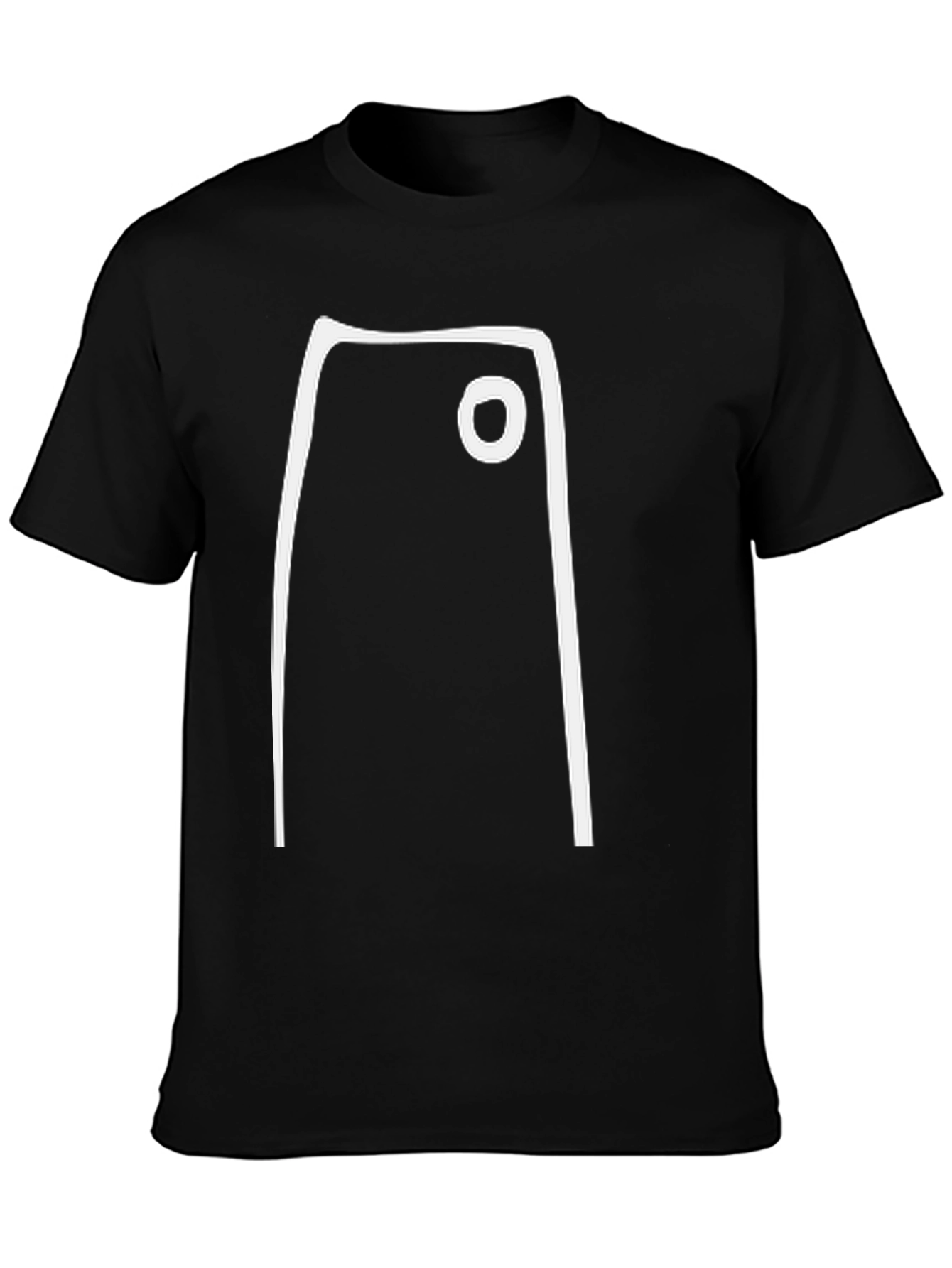 Black Minimalist Graphic Tee - Abstract White Shape on Black view 3