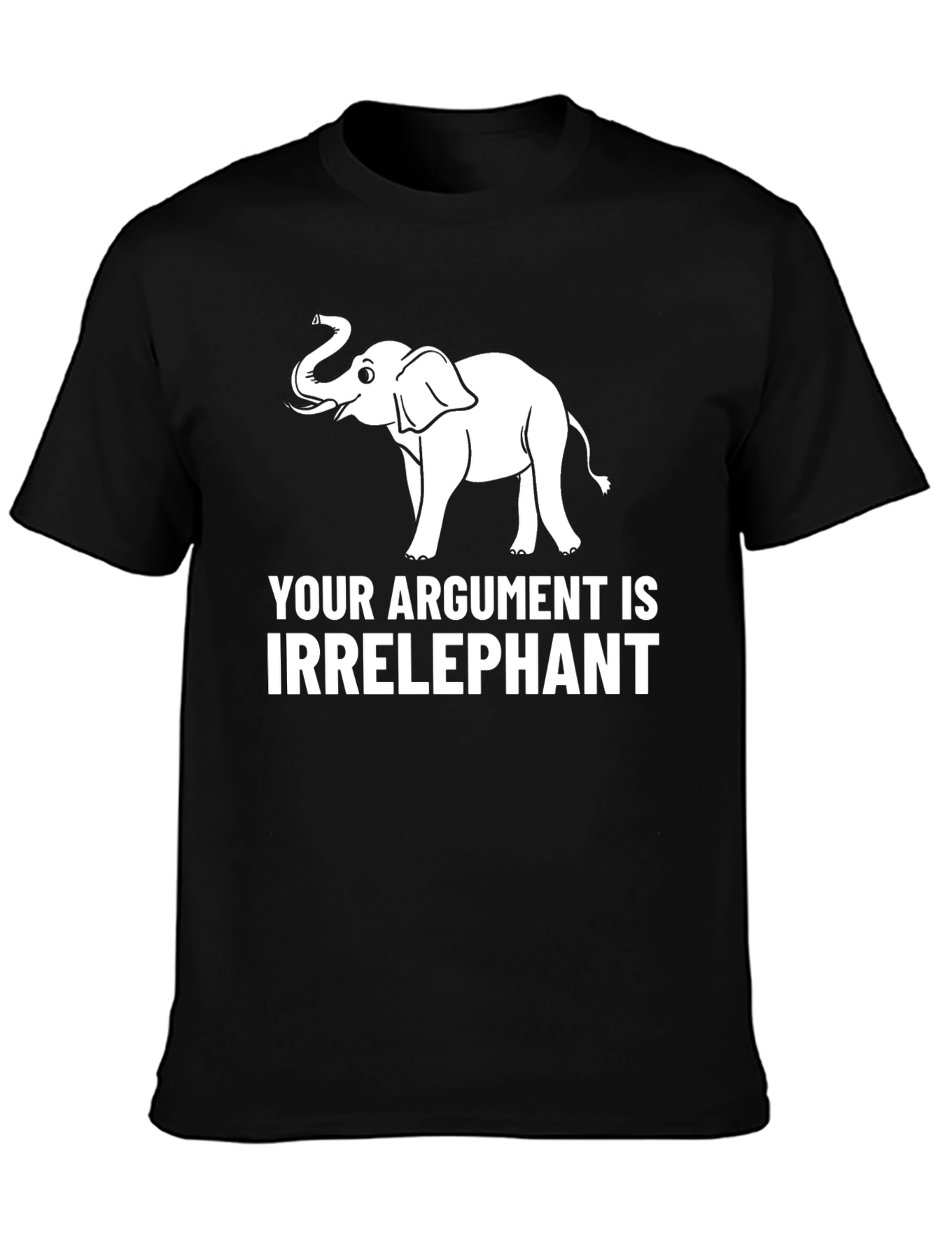 Black Irrelephant Graphic Tee - Funny Animal Pun T-Shirt view 3