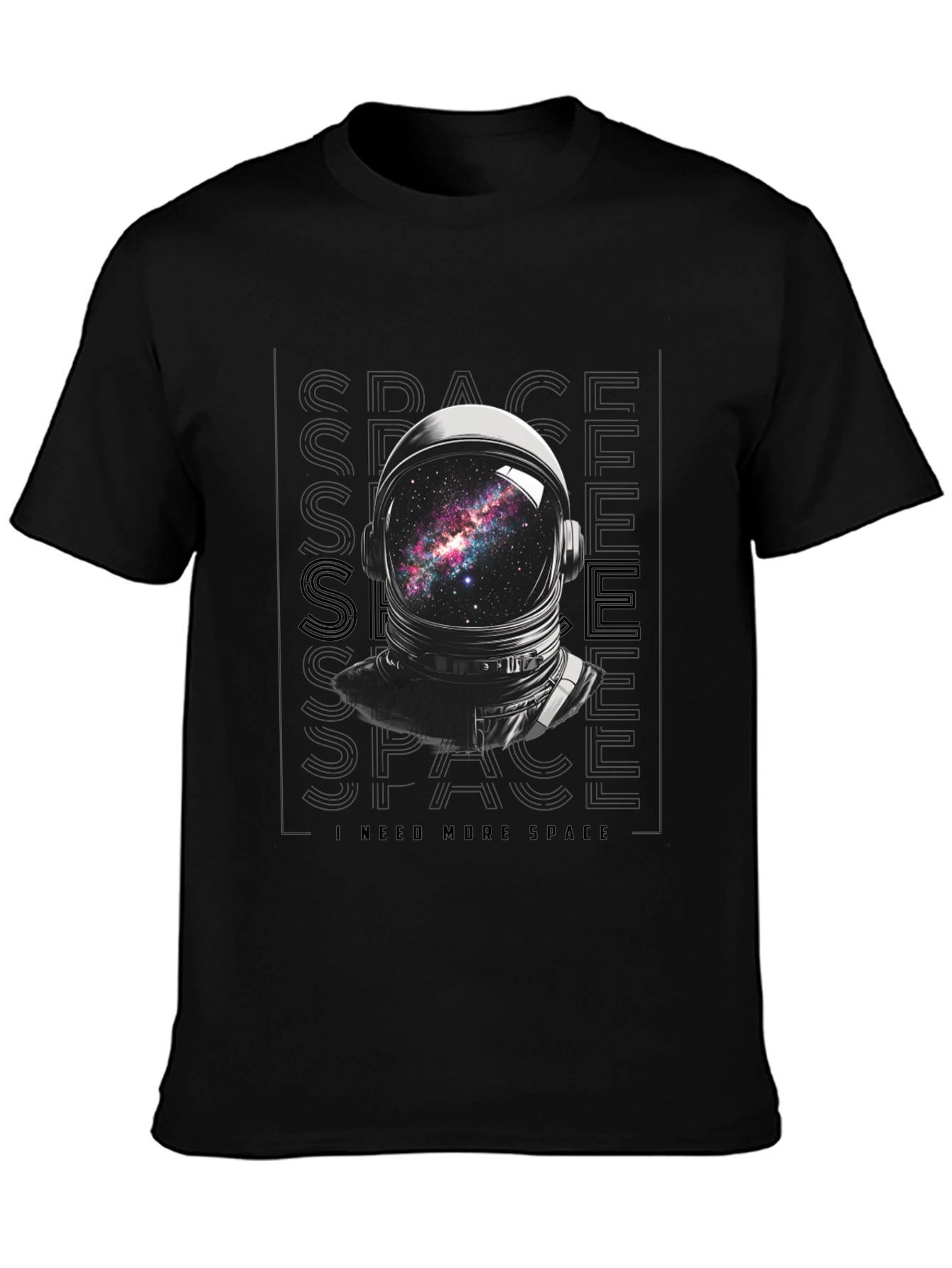 Black Astronaut Galaxy T-Shirt - I Need More Space Tee view 3