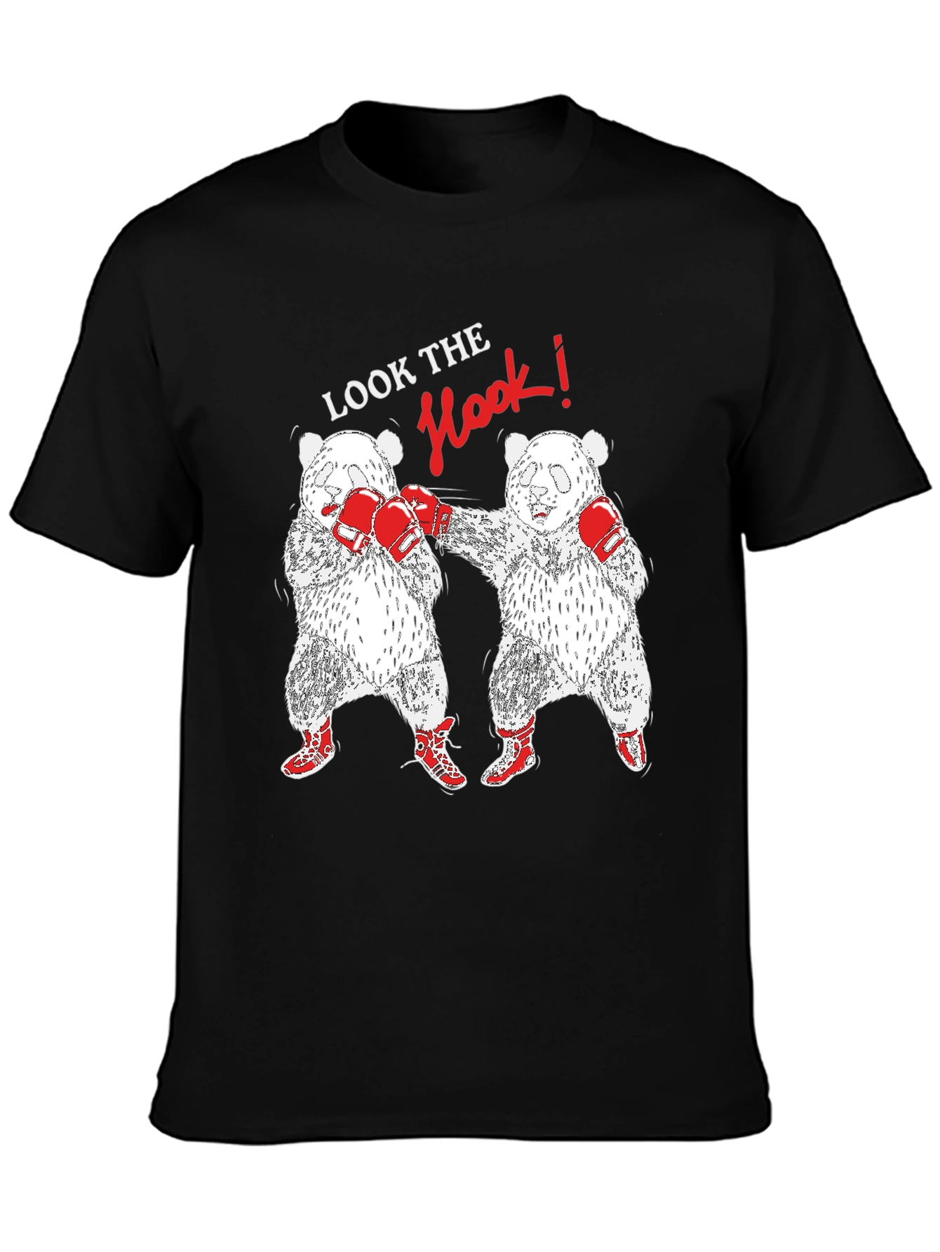 Black Panda Boxing T-Shirt: Look The Hook! view 3