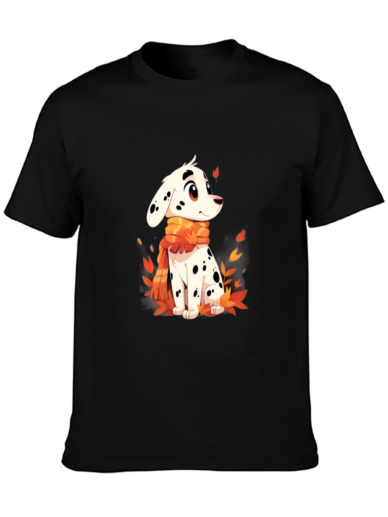 Black Dalmatian Puppy T-Shirt - Cute Cartoon Dog view 3