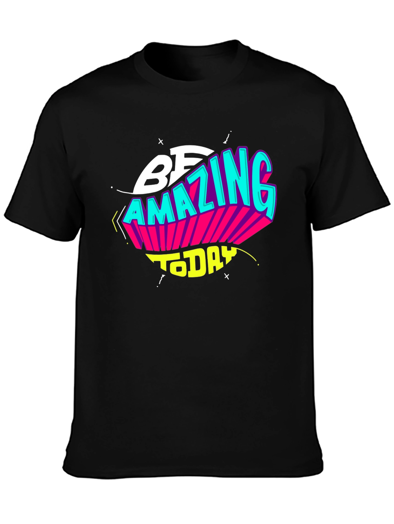 Black Be Amazing Today Black Graphic T-Shirt view 3