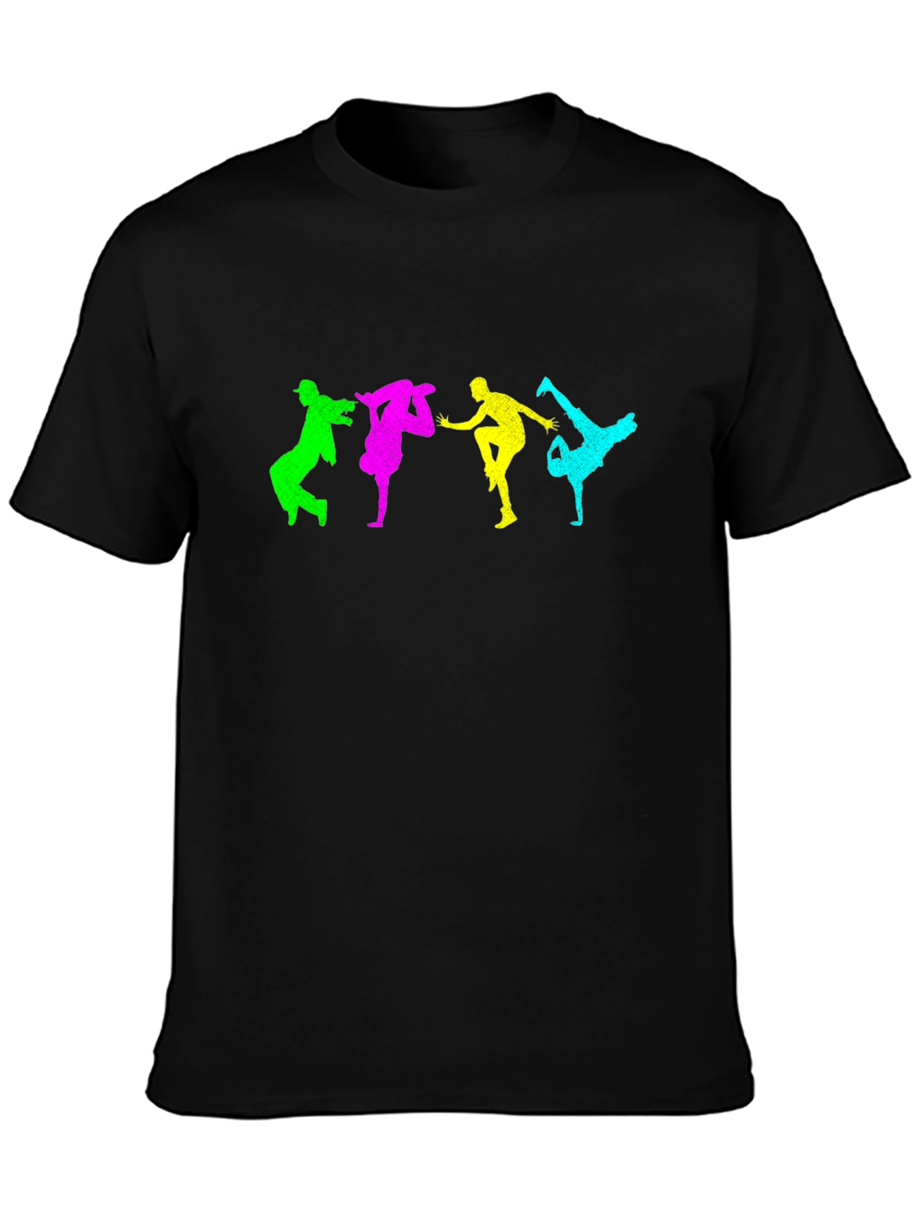 Black Colorful Breakdance Graphic T-Shirt view 3