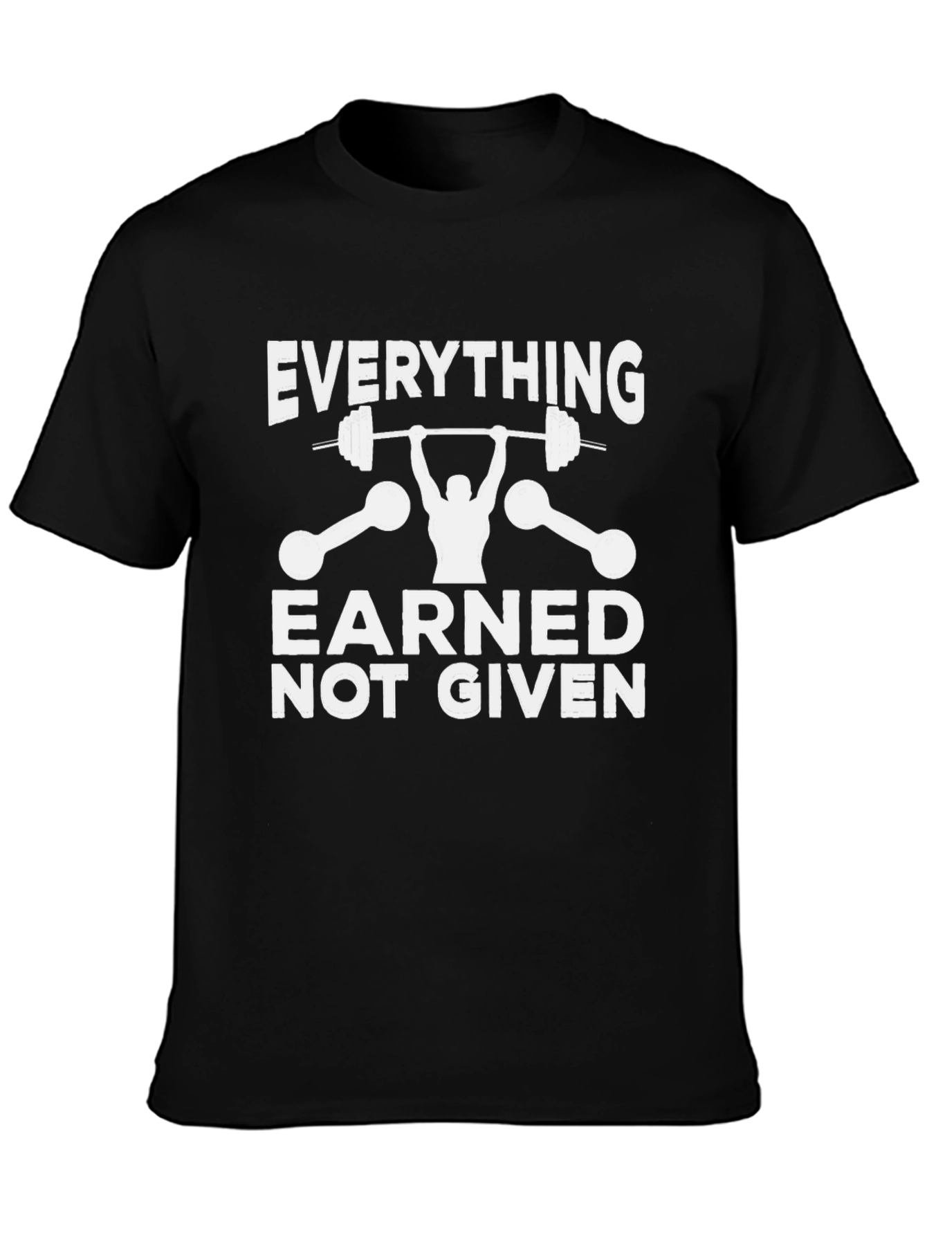 Black Everything Earned Gym Black T-Shirt view 3