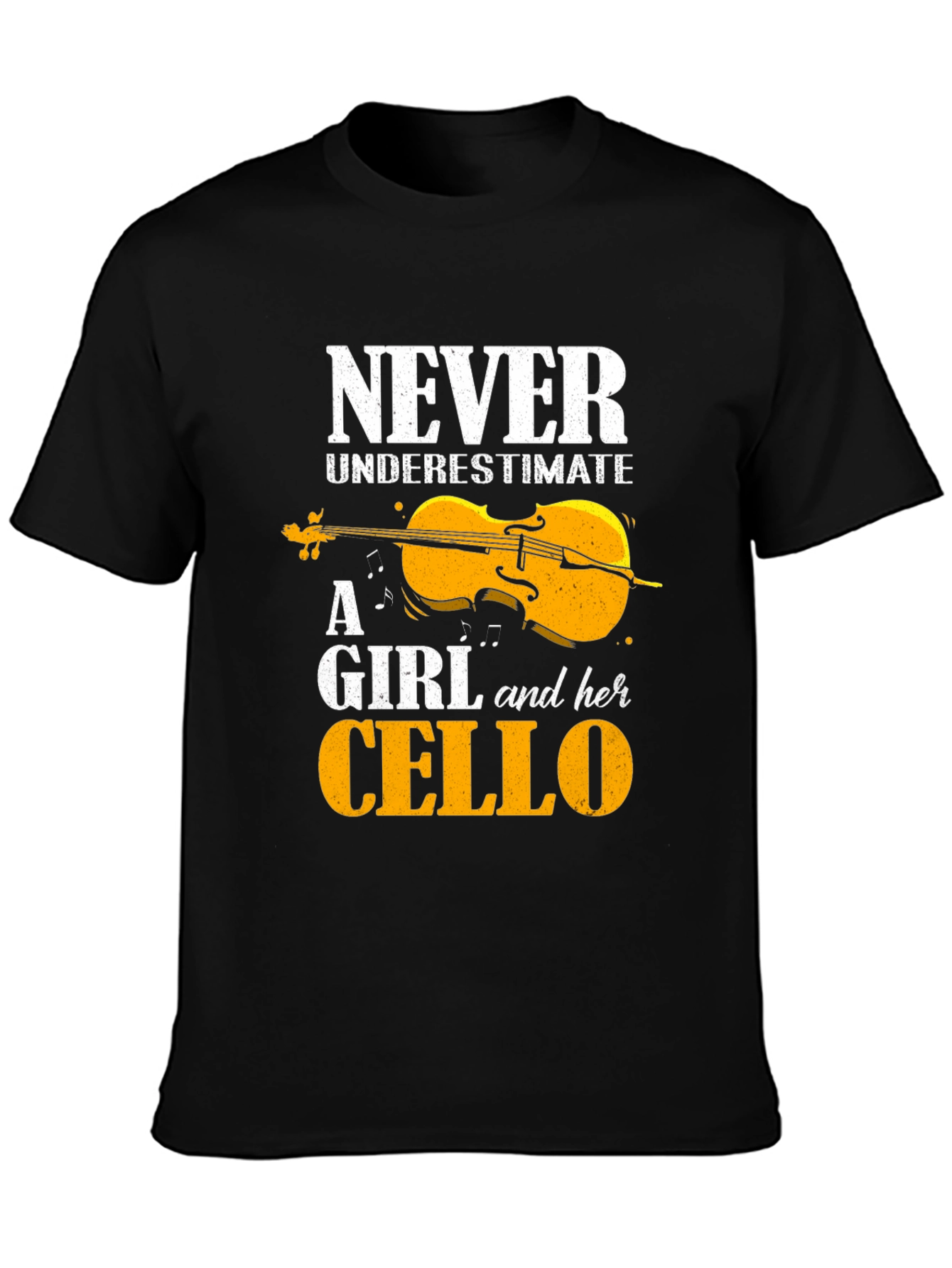 Black Never Underestimate A Girl And Her Cello T-Shirt view 3