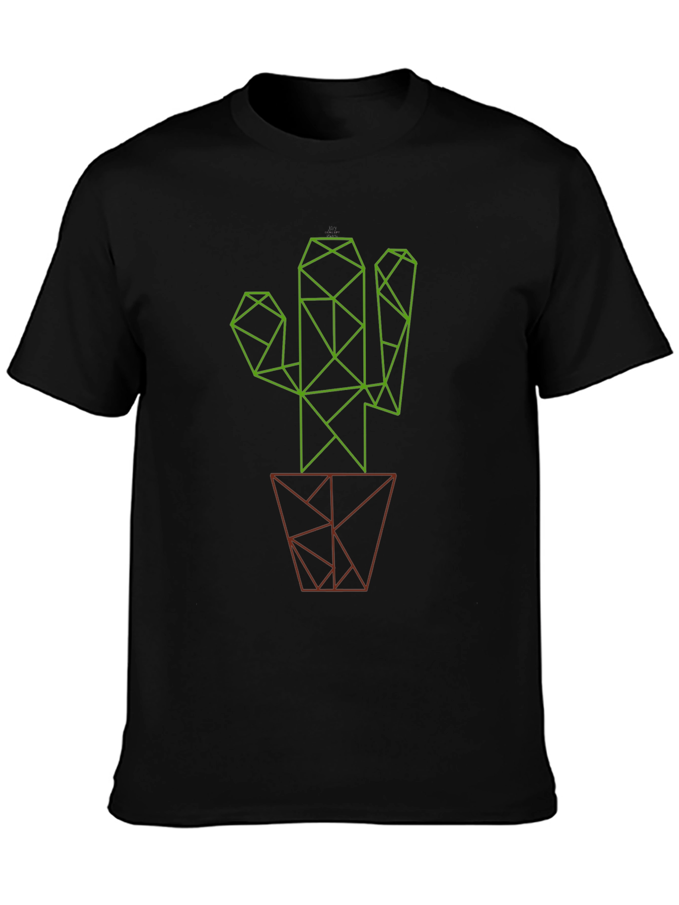 Black Geometric Cactus Graphic Tee view 3
