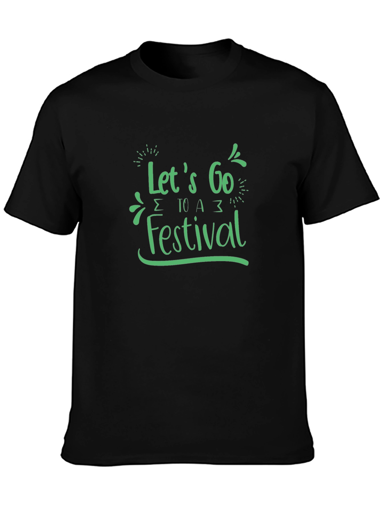 Let's Go to a Festival Black Graphic Tee - 3