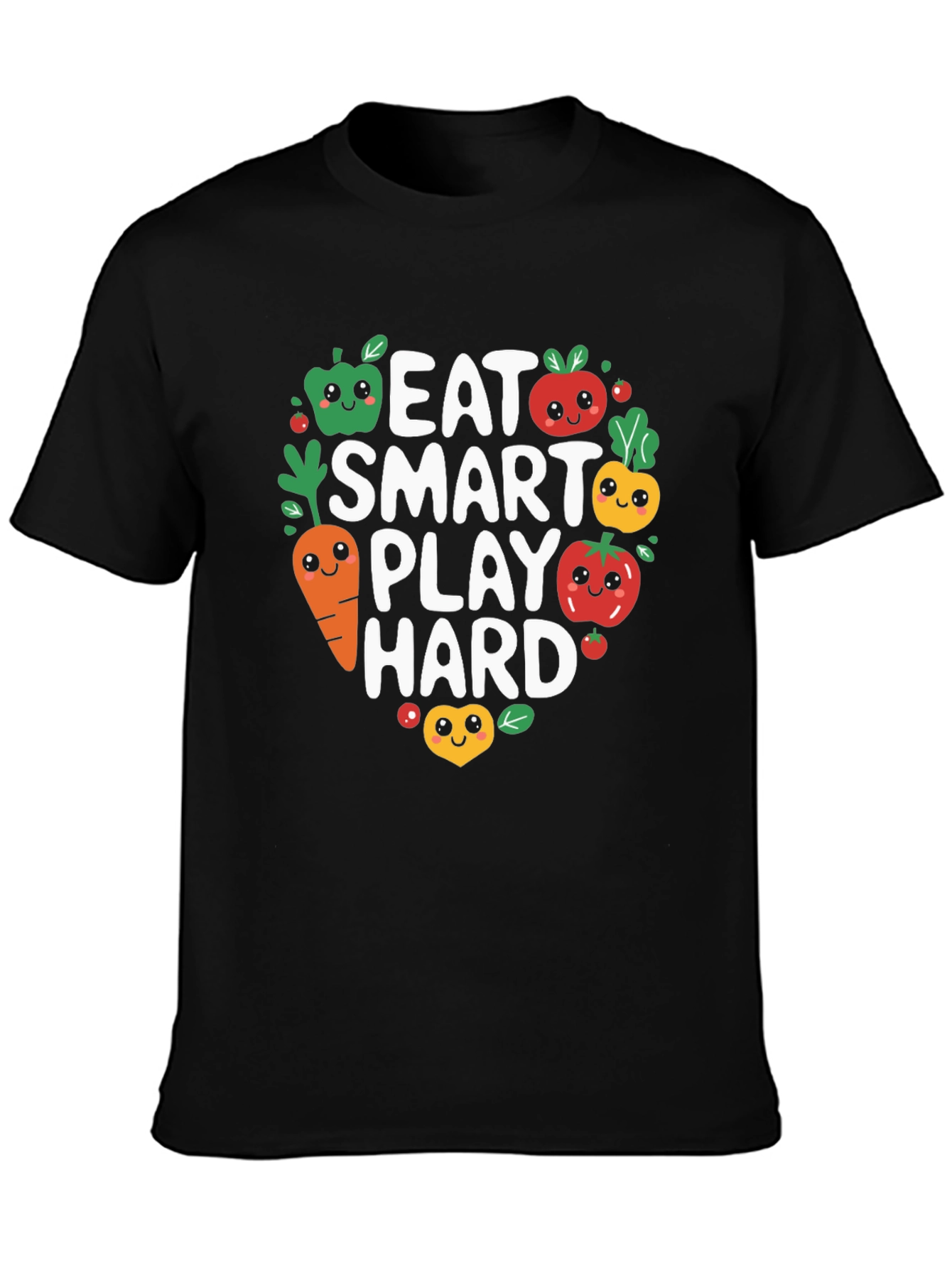 Black Eat Smart Play Hard T-Shirt view 3