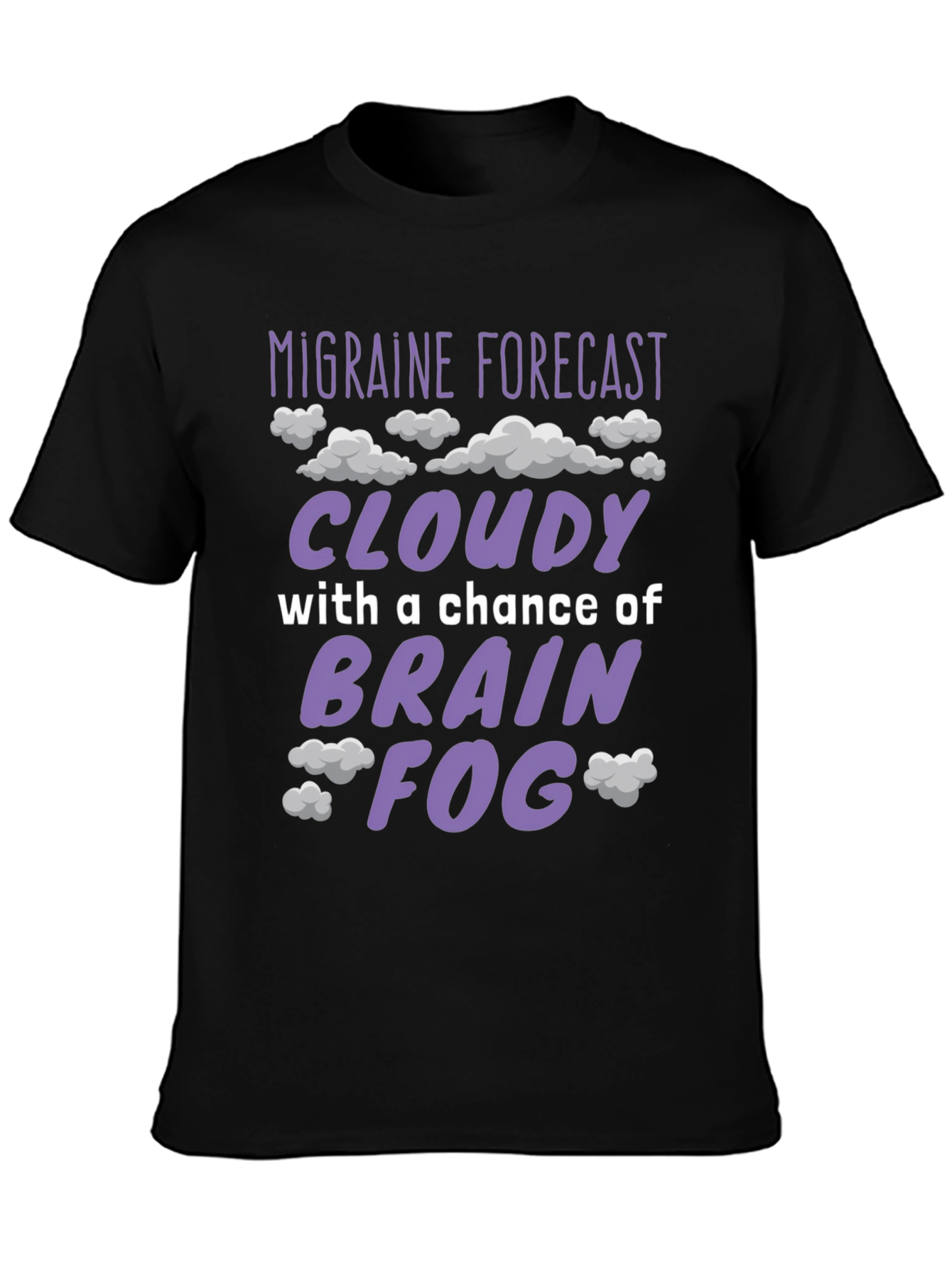 Black Migraine Forecast Funny Graphic T-Shirt view 3
