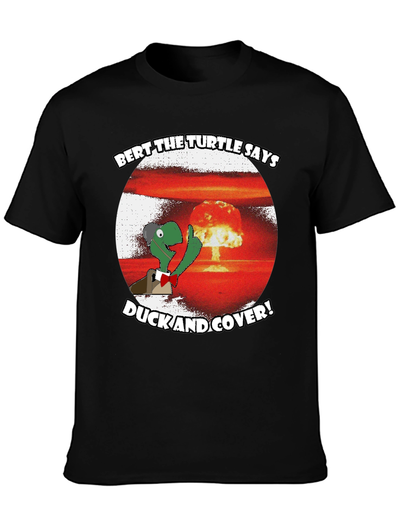 Black Bert the Turtle Duck and Cover Graphic Tee view 3