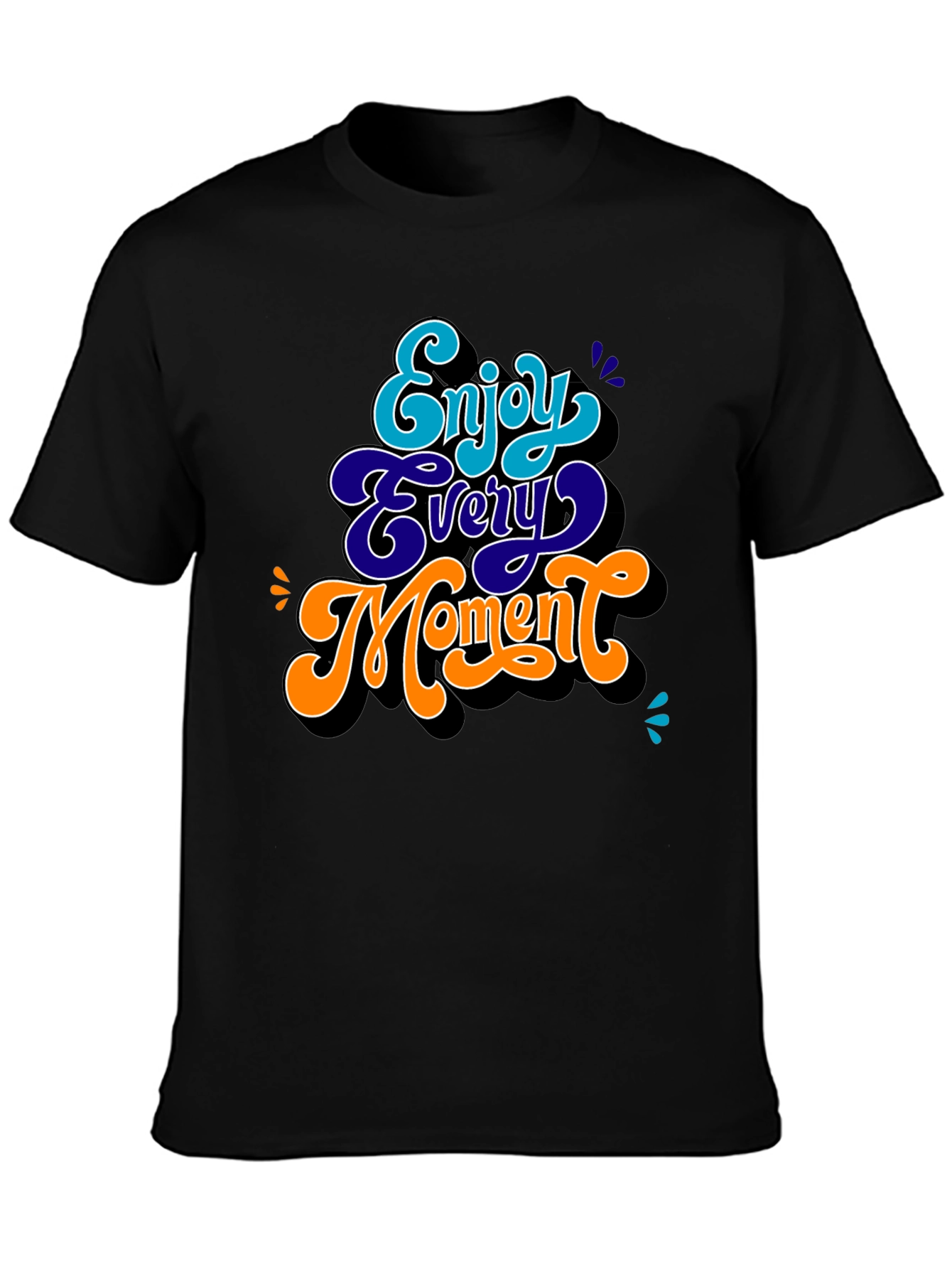 Black Enjoy Every Moment Graphic T-Shirt view 3