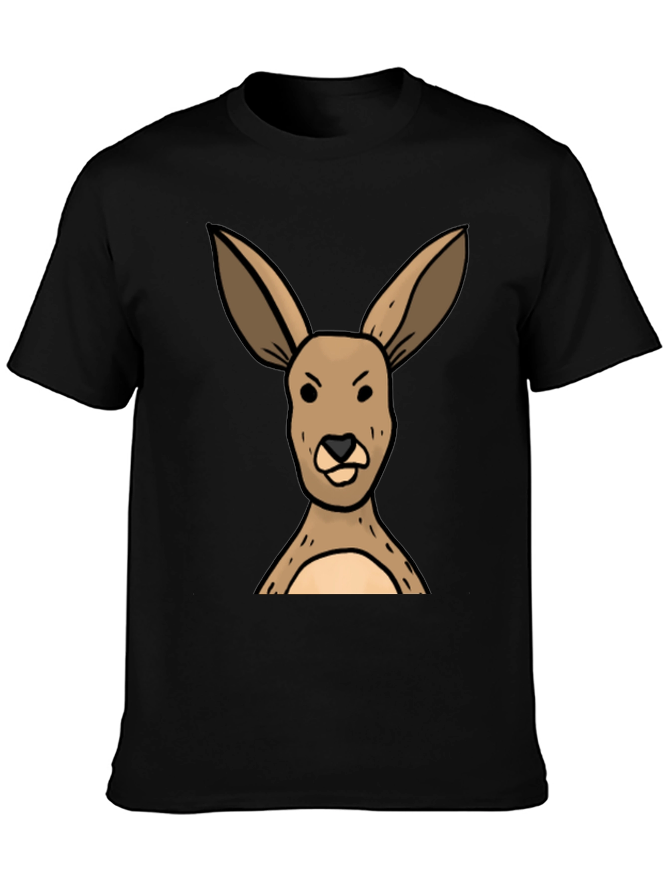 Black Funny Kangaroo Graphic Tee - Unisex Black T-Shirt view 3
