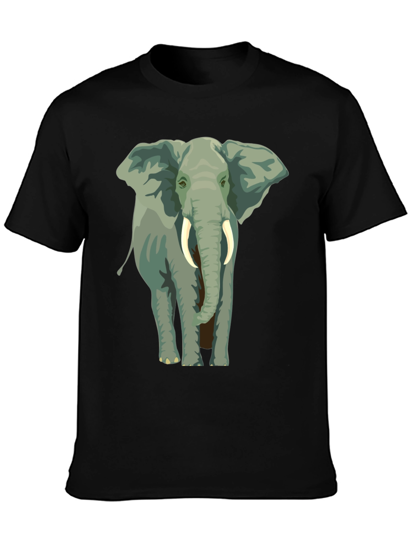 Black Elephant Graphic Print T-Shirt - Black view 3