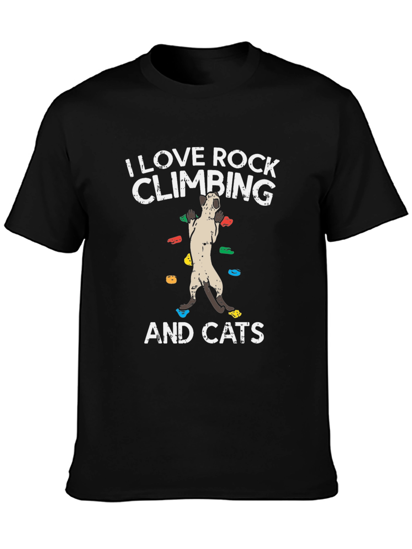 Black Rock Climbing & Cats Graphic T-Shirt view 3