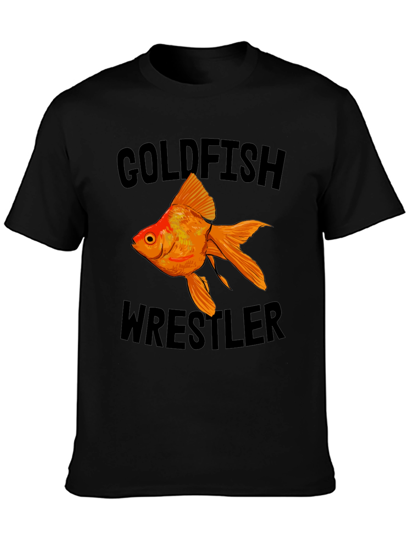 Black Goldfish Wrestler Graphic Tee view 3