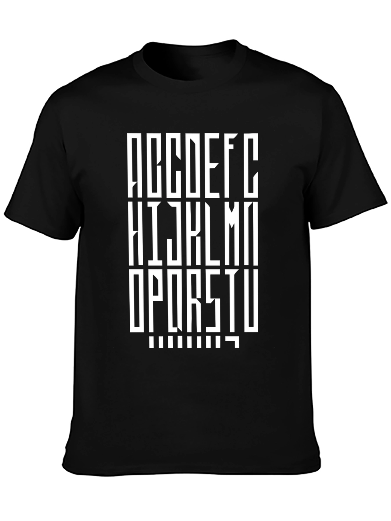 Black Modern Alphabet Print Black T-Shirt view 3