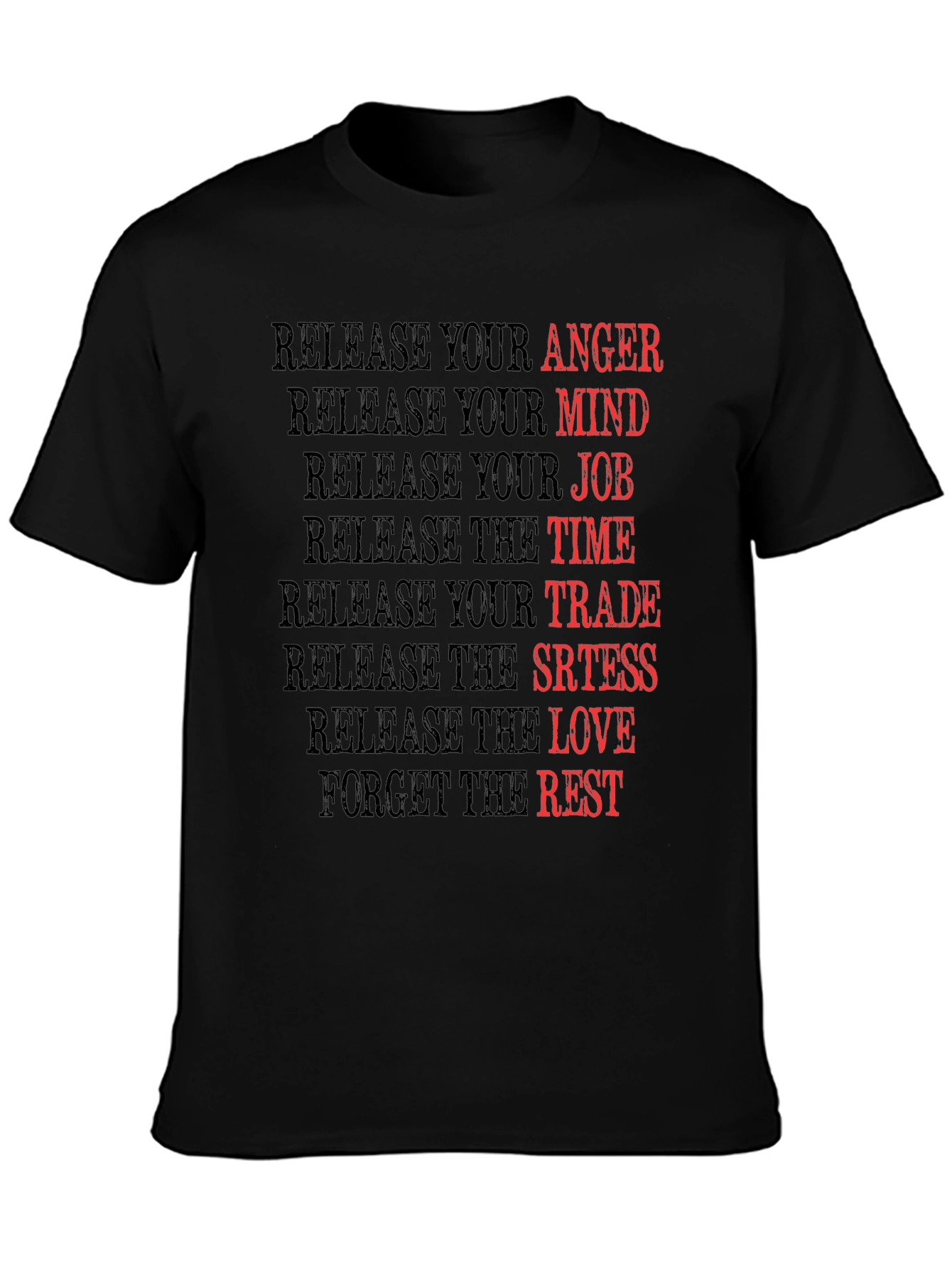 Black Release Your Anger Graphic T-Shirt view 3