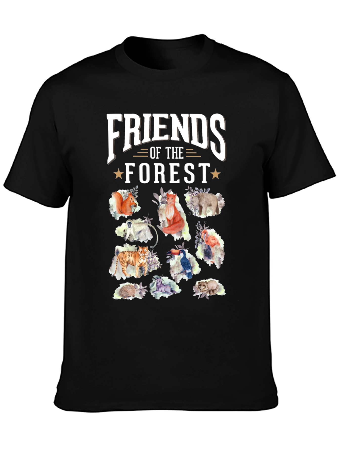 Black Friends of the Forest Black T-Shirt view 3