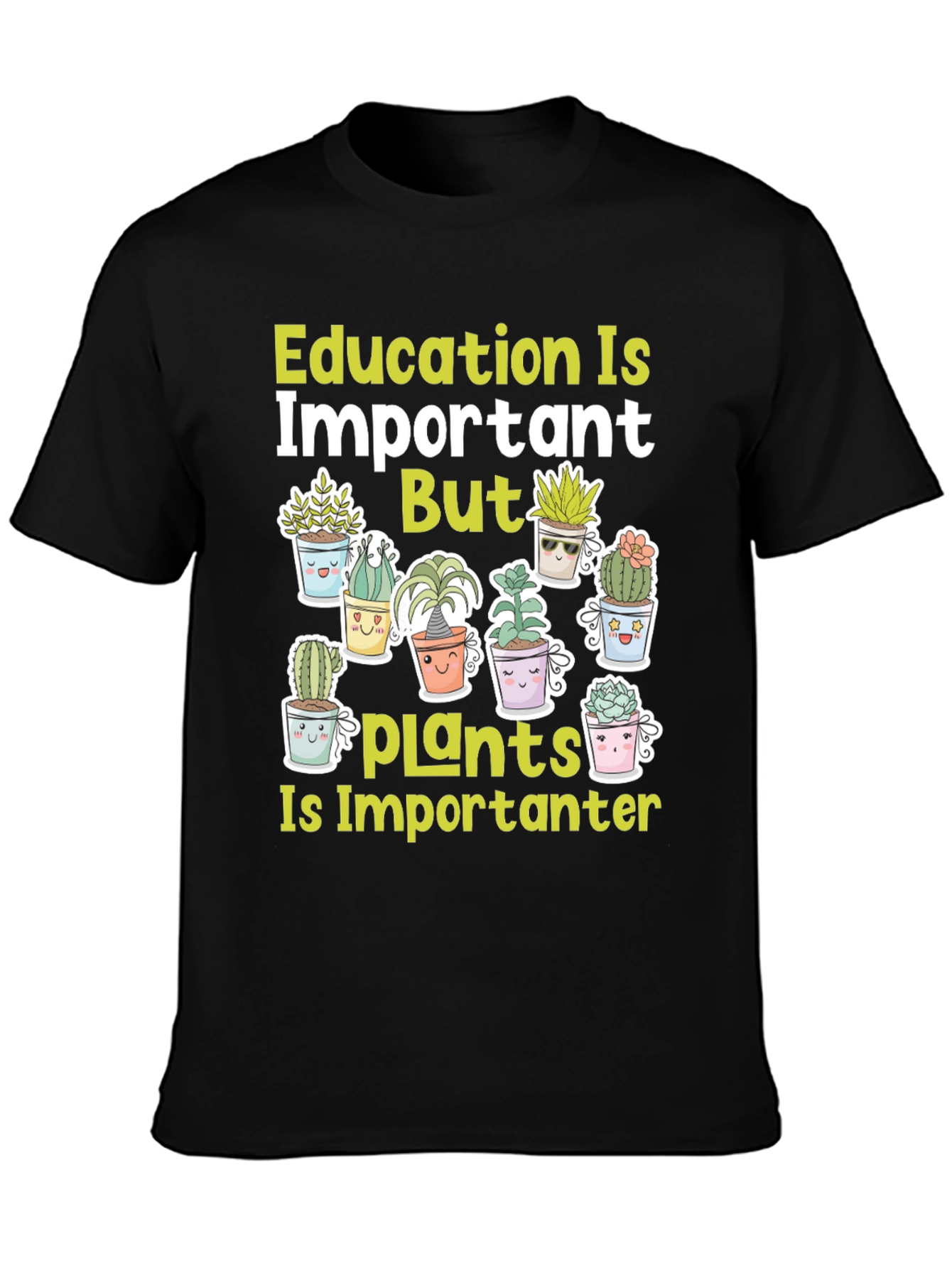 Black Education Important But Plants T-Shirt view 3
