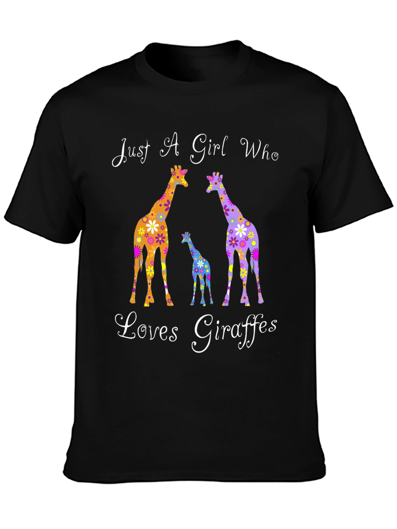 Black Giraffe Lover Graphic Tee | Women's Giraffe T-Shirt view 3