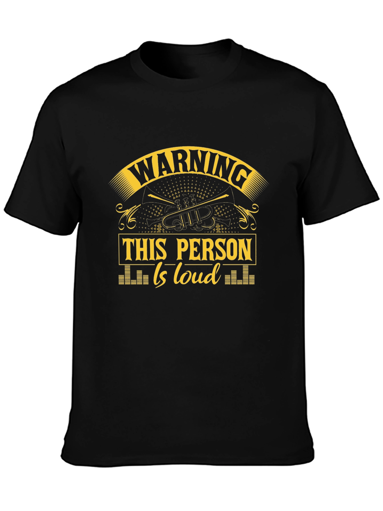 Black Warning This Person Is Loud T-Shirt view 3