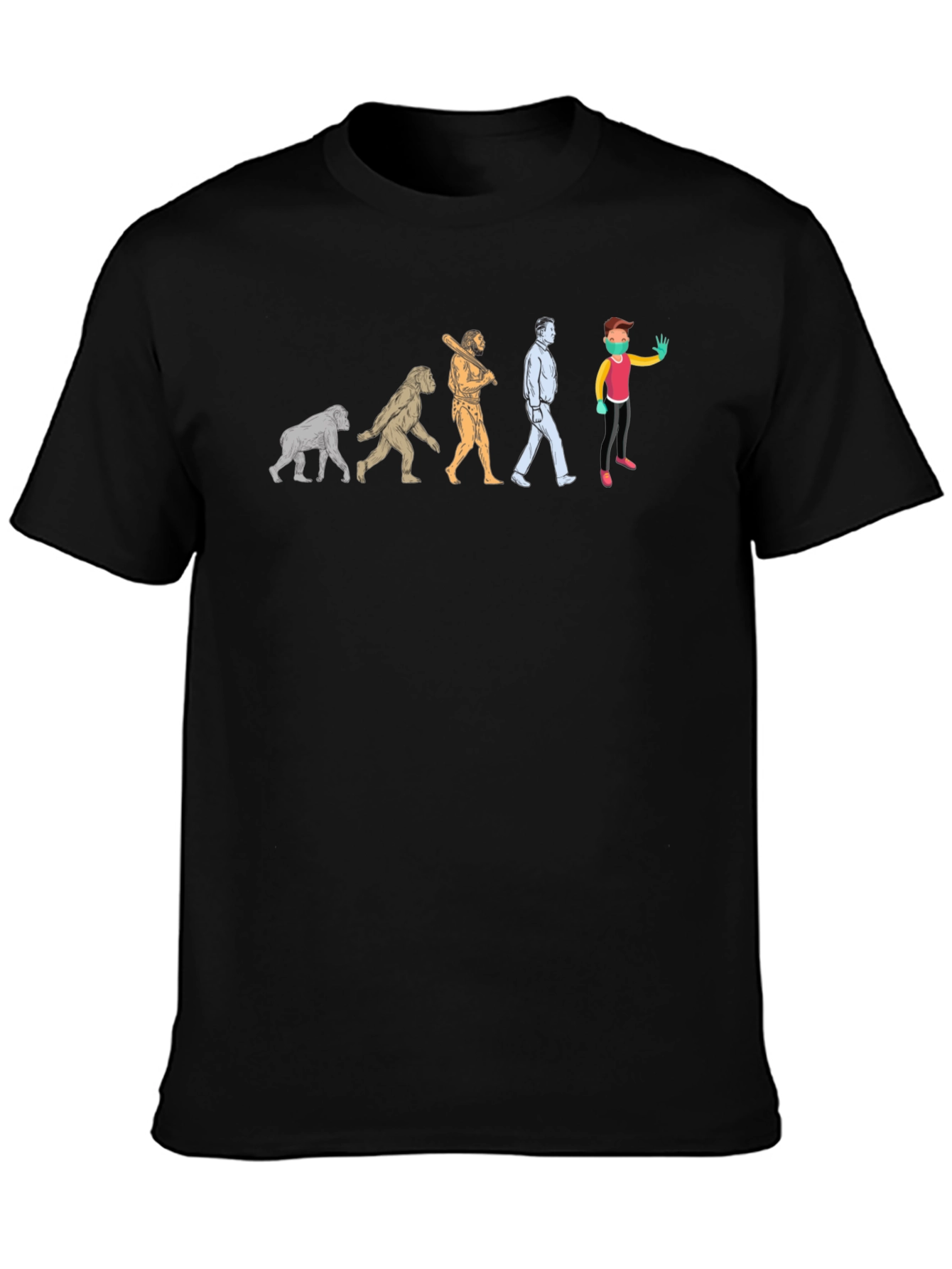 Black Evolution T-Shirt - Funny Novelty Tee view 3