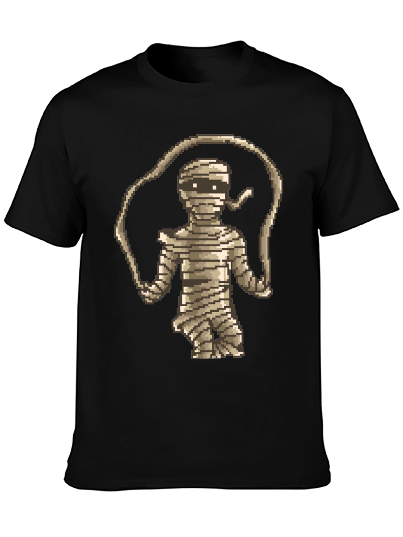 Black Pixel Mummy T-Shirt - Retro Gaming Style view 3