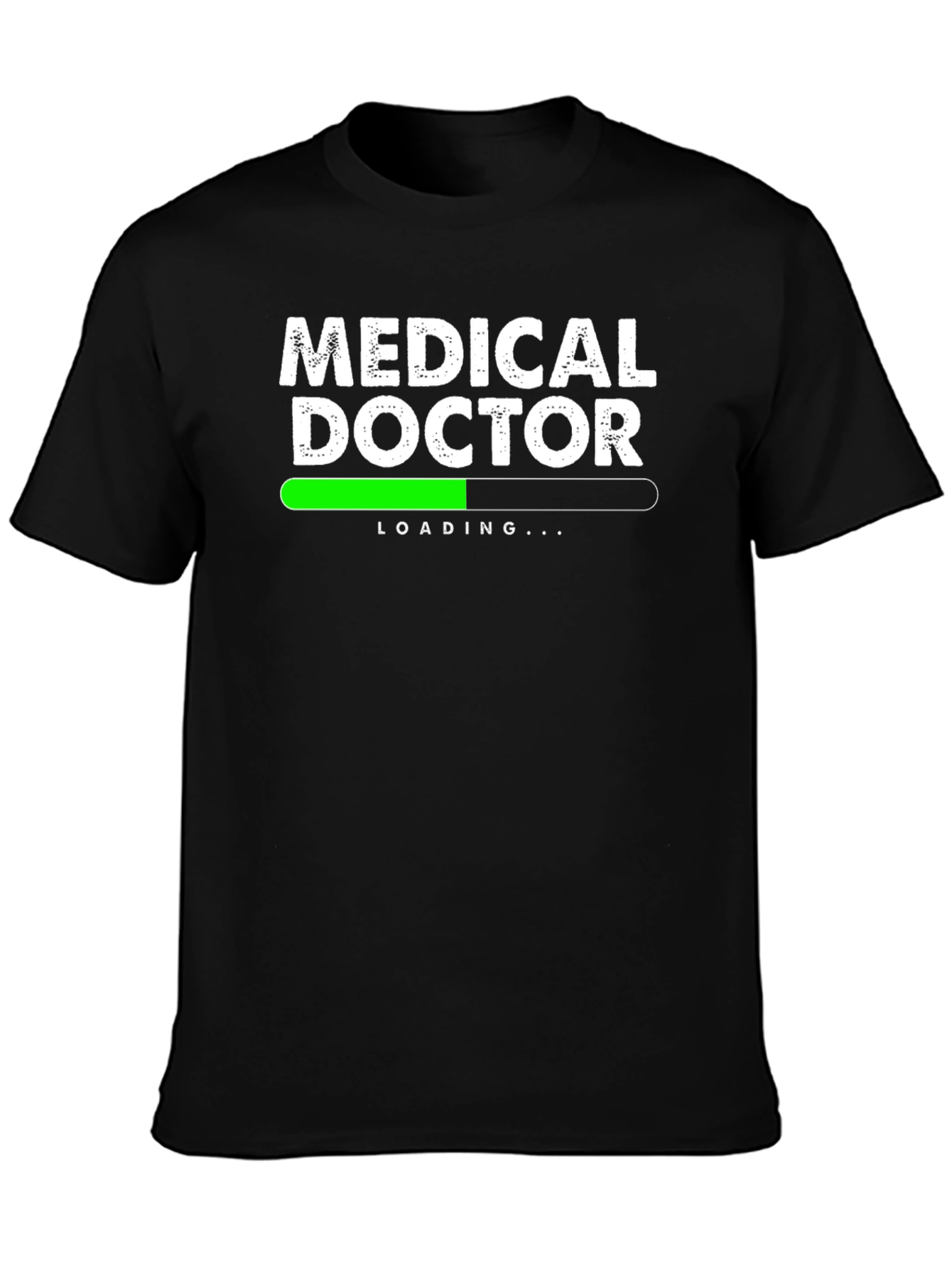 Black Medical Doctor Loading Black T-Shirt view 3