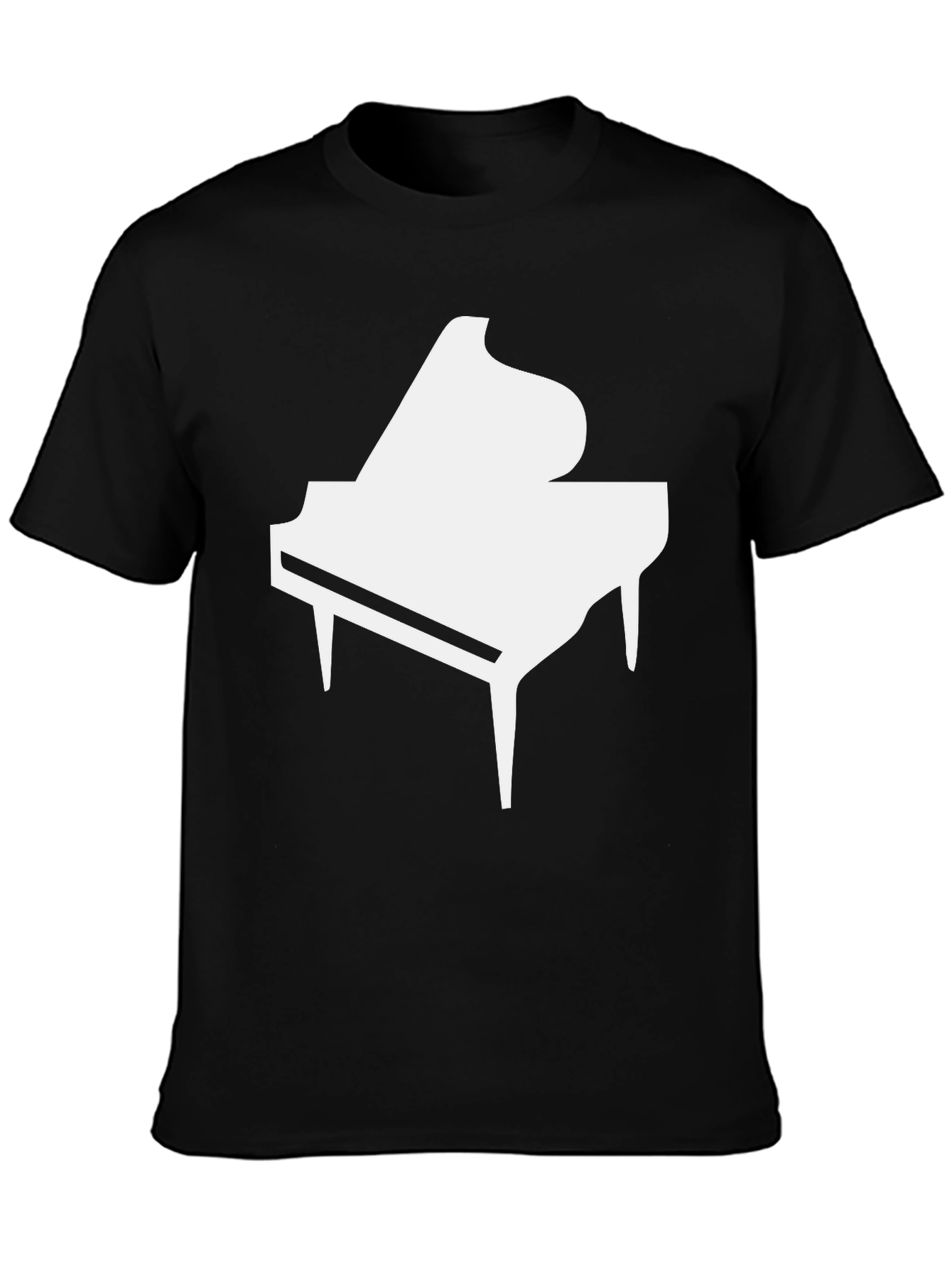 Black Grand Piano Graphic Tee - Music Lover's T-Shirt view 3