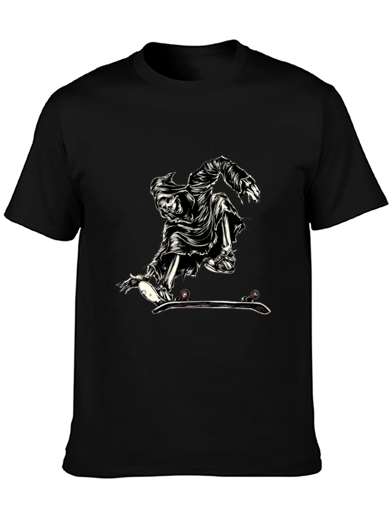 Black Grim Reaper Skate T-Shirt - Black view 3