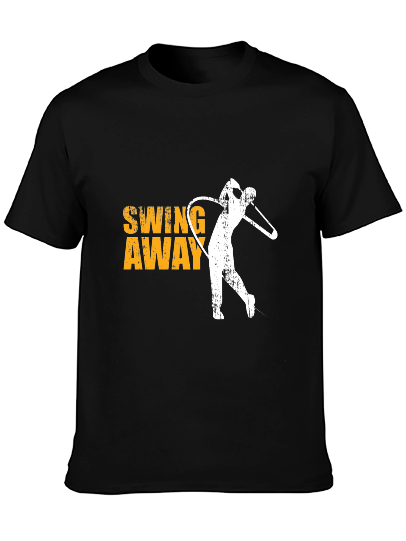 Black Golf Swing Away Tee - Black Cotton Graphic T-Shirt view 3
